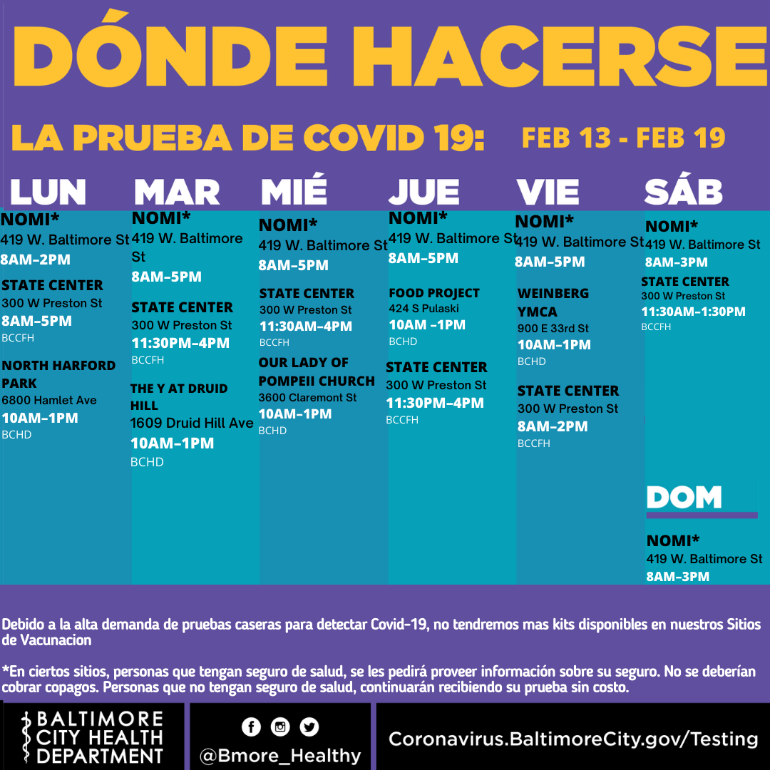 Spanish Testing Schedule 10/31 - 11/6